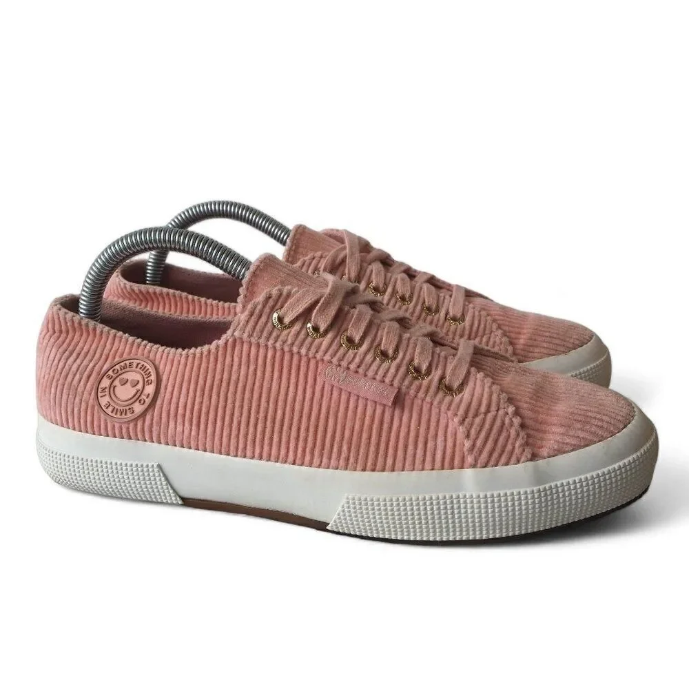 Superga x‎ Something Navy 2750 Corduroy Casual Sneakers Dusty Pink Women's 9